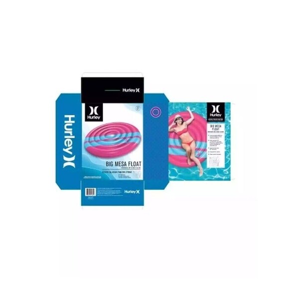 Hurley Extra-Large Mesa Inflatable Pool Float Lounger Pink/Light Blue (1311002) - Picture 4 of 4